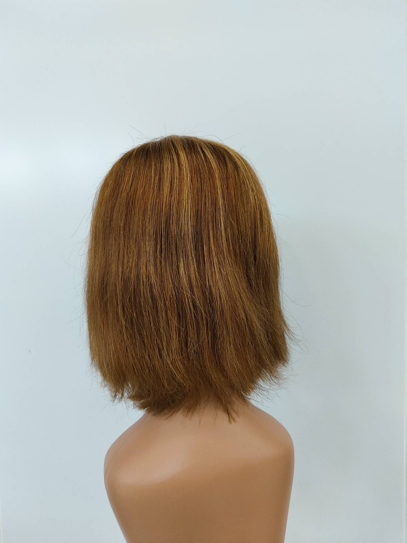 Promozione Parrucca Bob Corta Lisci Evidenziata Frontale In Pizzo Trasparente Parrucche Per Capelli Umani Per Le Donne Parrucca In Pizzo 4x1 Con Ombre Biondo Miele Evidenziata_voghion.com