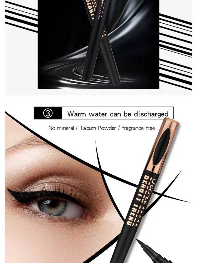 Delineador de ojos resistente al agua y al aceite Maquillaje de larga duración No se corre ni se remueve Delineador de ojos líquido con cabezal de esponja Lápiz fino_voghion.com
