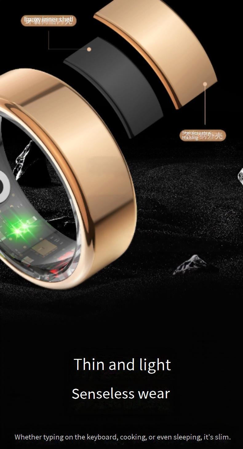 Rings Smart Ring Bluetooth Connection IOS Android Smart Heart Rate Blood Oxygen Monitoring Step Waterproof Sports Ring_voghion.com