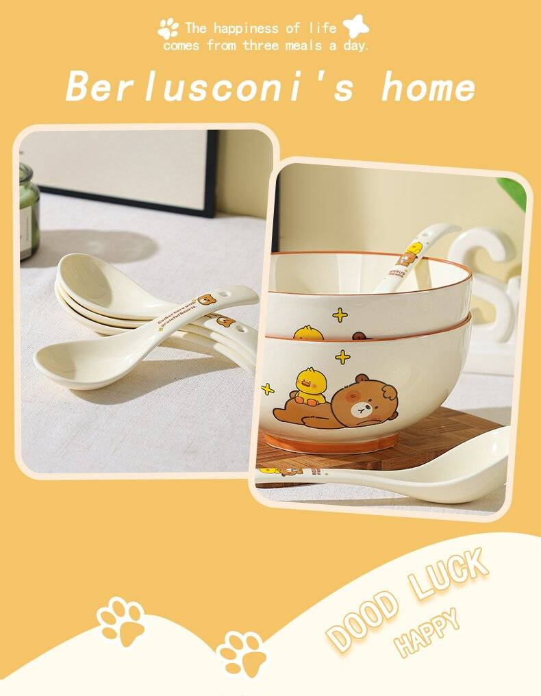 Ciotola per zuppa Beerus da 8 pollici, grande, con motivo a cartoni animati, design virale ed elegante, adatta al microonde e per uso domestico._voghion.com