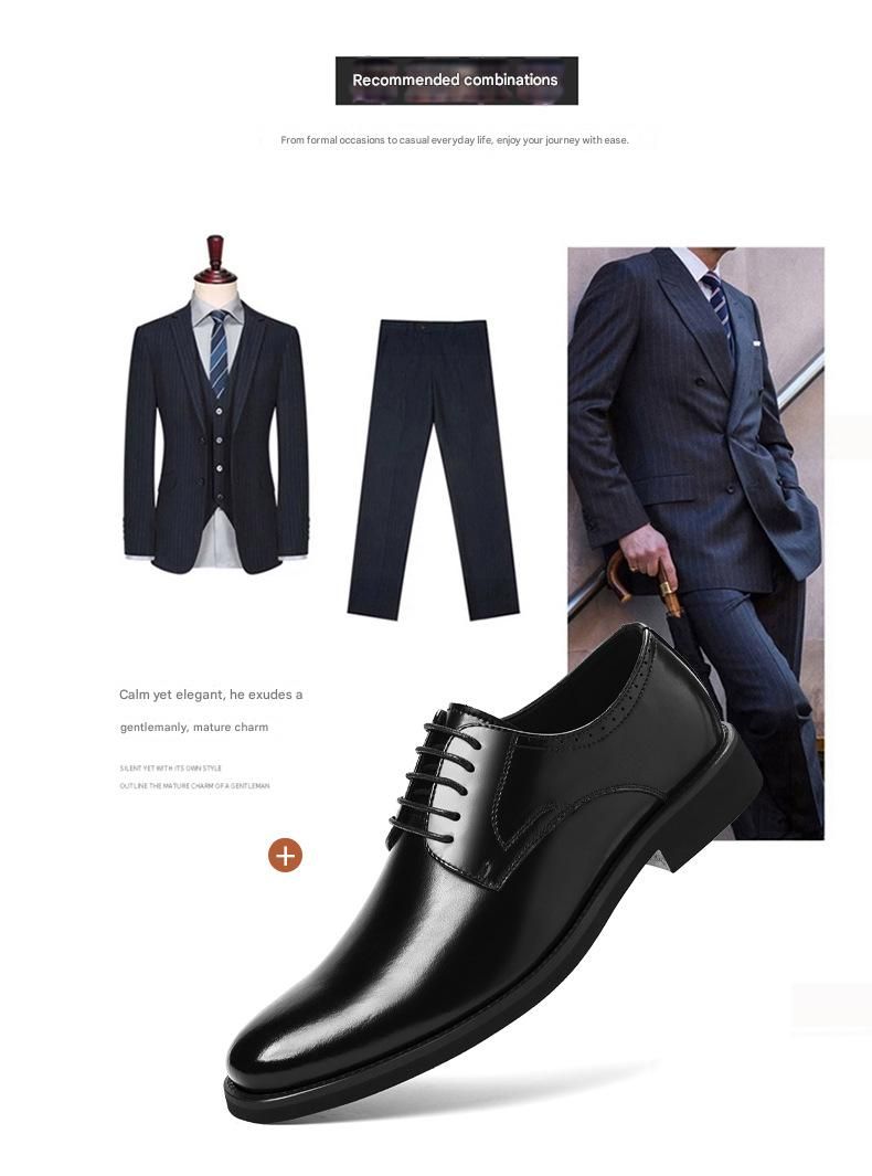 「XGXC」Large-size Pointed-toe Formal Business Derby Shoes, British Suit Groom Shoes._voghion.com