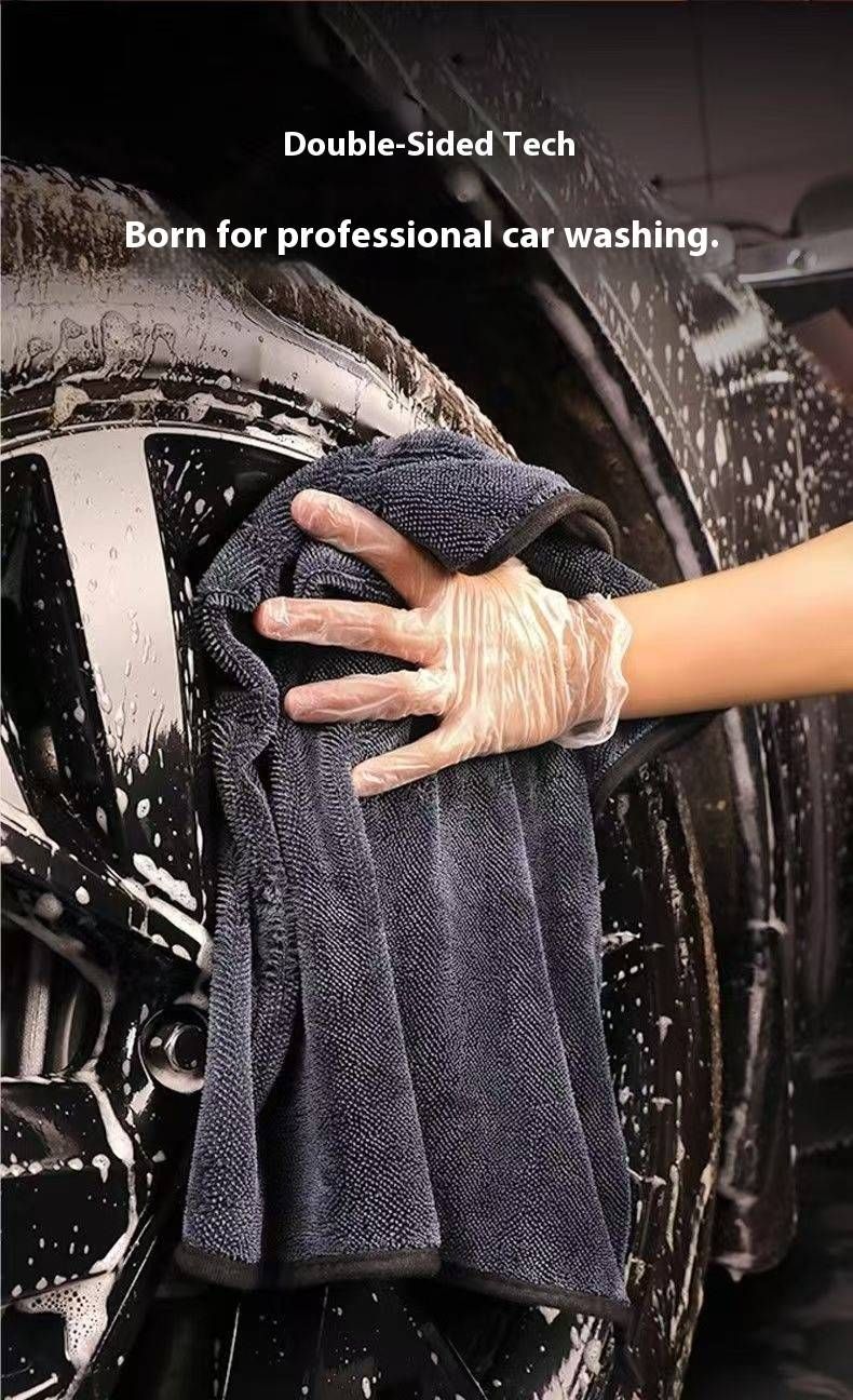 New Loop-Knit Car Detailing Towel – Ultra-Soft 80/20 Polyester-Polyamide Blend, No-Lint & Super Absorbent For Scratch-Free Cleaning_voghion.com