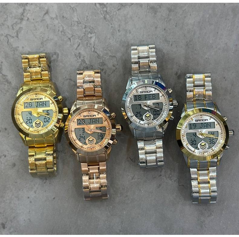 Men's Digital Analog Watch With Luminous Display, Multifunction, Water Resistant, Business & Sport Style Multi Function Electronic Watch Waterproof_voghion.com