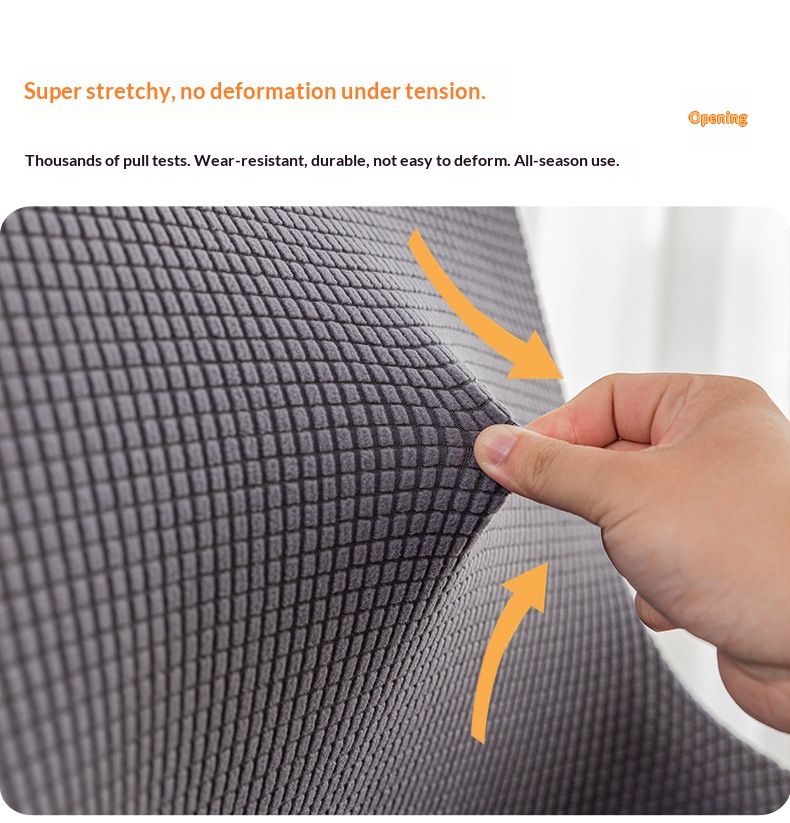 Premium Polyester Stretch Chair Covers – Modern Checkered Design, Non-Slip & Dustproof, Universal Fit For Armless & Low-Back Chairs_voghion.com