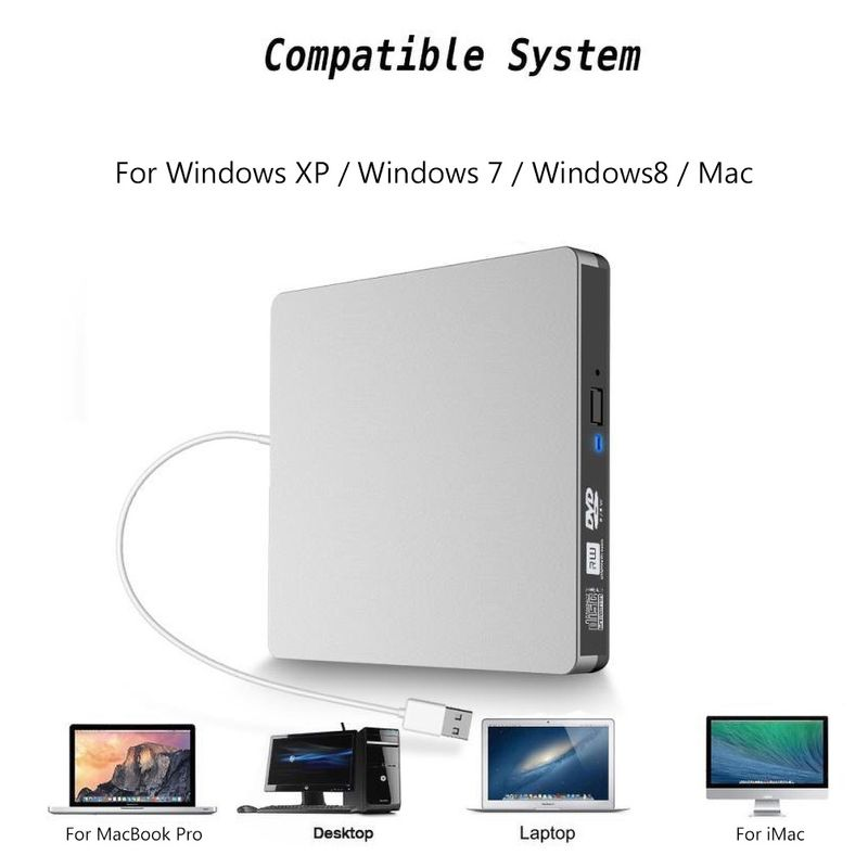 Xinweiqing USB 3.0 išorinis diskas DVD-ROM CD-RW DVD-RW įrašymo įrenginio skaitytuvas, skirtas nešiojamam kompiuteriui_voghion.com