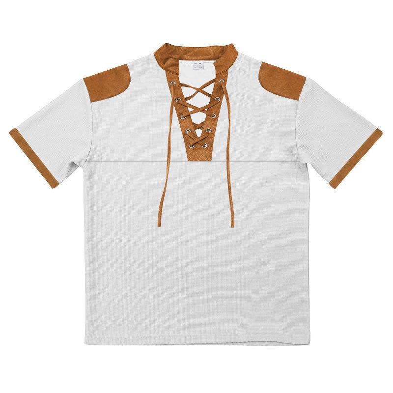Camisa Henley de manga curta de verão, camiseta masculina com decote em V e alça, conjunto de cores combinando_voghion.com