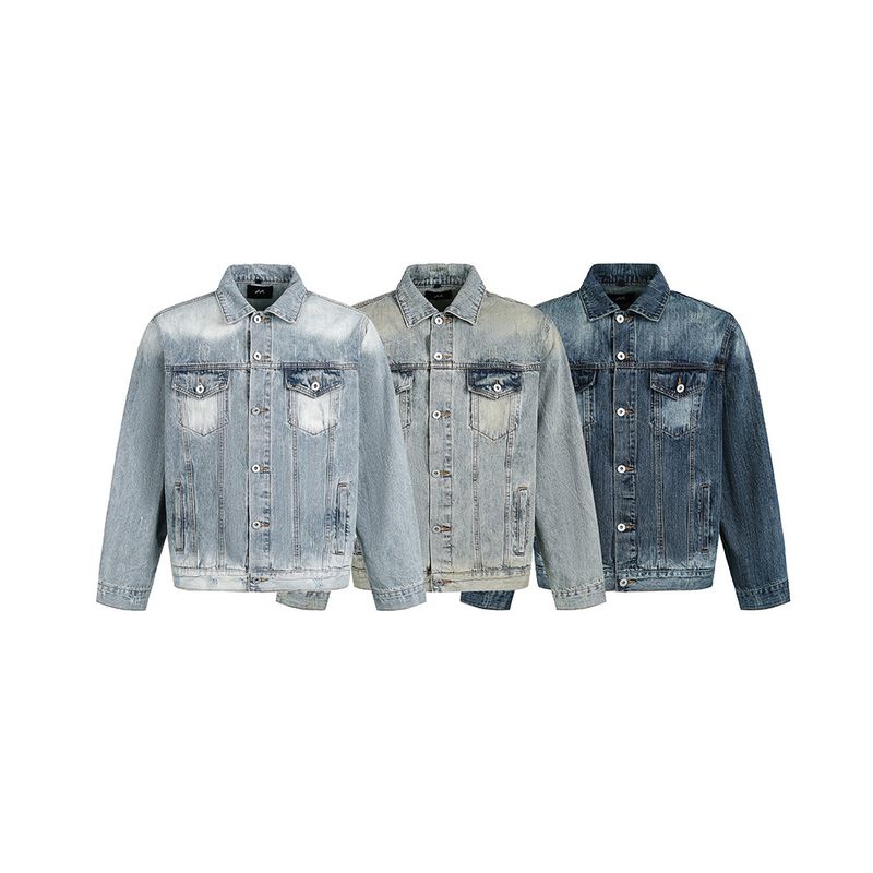 Eon Modish 25 Herbst Neue Amerikanische Mode High Street Persönlichkeit Denim Jacke Mantel_voghion.com