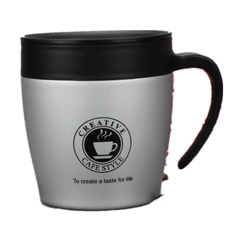 330Ml Travel Thermos Stainless Steel Coffee Mug Insulated Water Cups Tumbler With Handle Lid And Mixing Spoon_voghion.com
