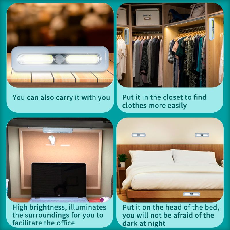 COB Motion Sensor Night Light Wireless USB Rechargeable LED Nightlight for Bedroom Kitchen Car Cabinet Closet Staircase Lighting_voghion.com