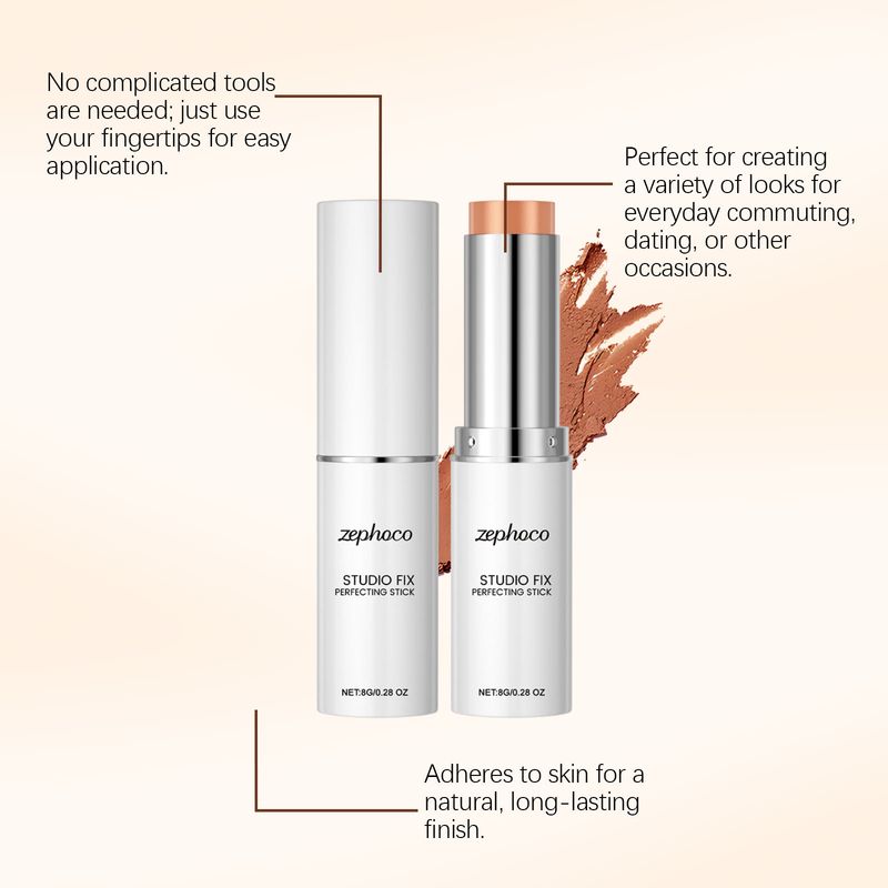 Zephoco Stick – Feuchtigkeitsspendende Concealer-Foundation für dunkle Hauttöne – Schaffen Sie ein makelloses Basis-Make-up für jeden Tag_voghion.com