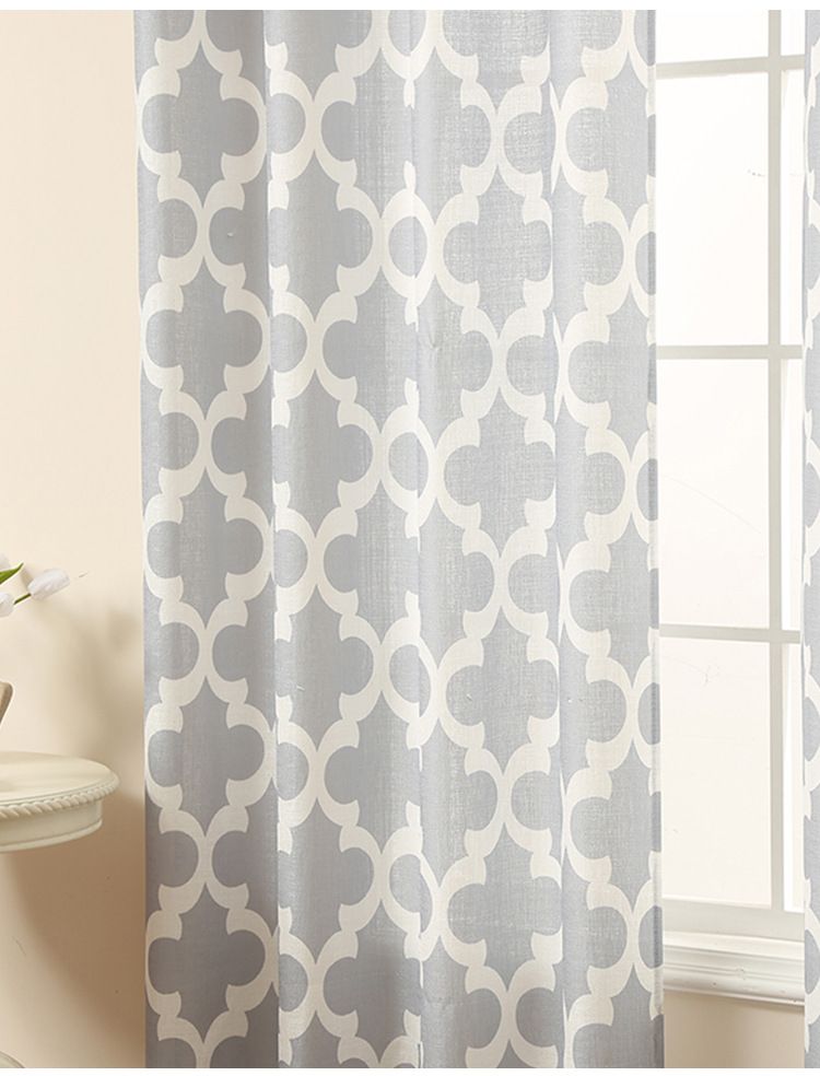 Vorhänge mit Kürbisblumen-Print, grauer Hintergrund, hochwertige, unordentliche, halblichtblockierende Vorhänge, geeignet für Wohnzimmer- und Balkonvorhänge_voghion.com