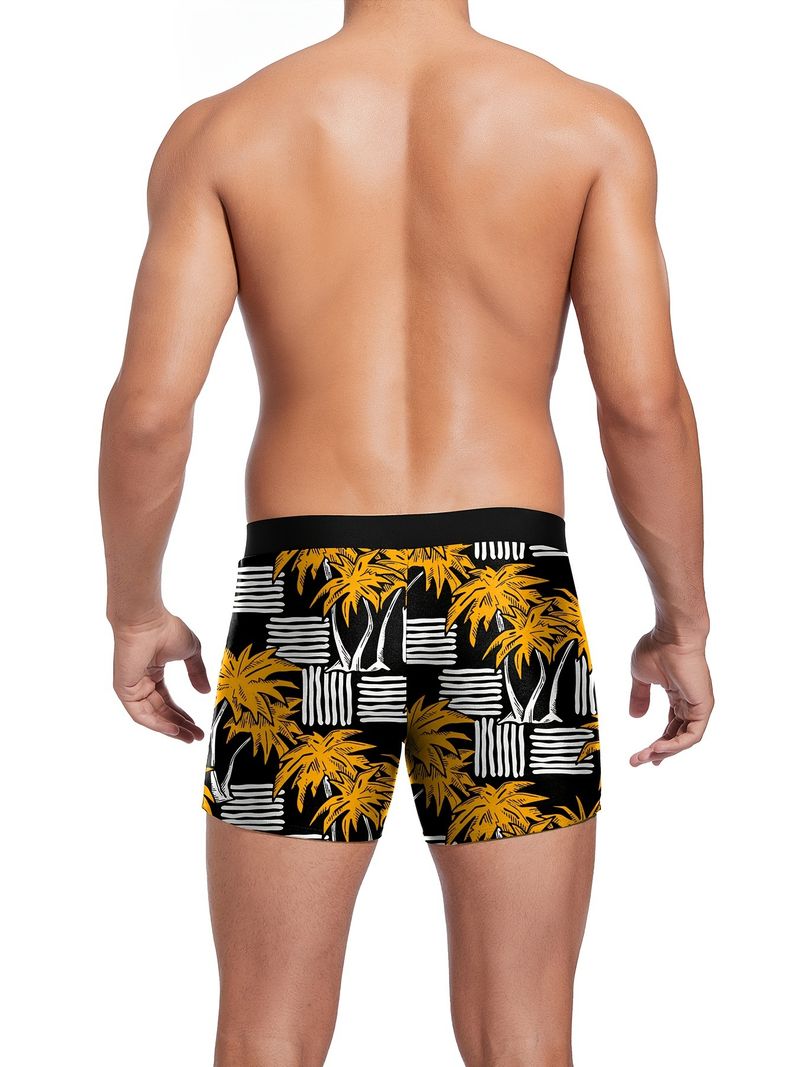 Men's Clothing Men's Boxer Briefs + Striped Squares + Prints, Simple, Can Be Used In The Water, Beach, Anti Exposure Tether Zipper, Spot_voghion.com