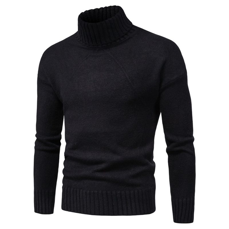 Tricots pour hommes col roulé mode pull à manches longues base_voghion.com