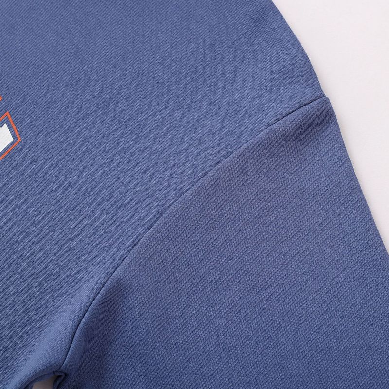 Mother & Kids Autumn New Children's Clothing Medium And Large Children's Letter Print Blue Sweatshirt Small Order Wholesale_voghion.com