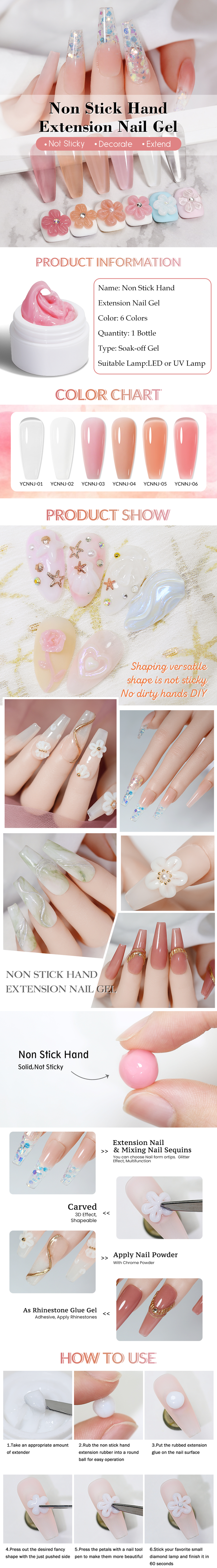 Arte Clavo Solid Extension Nail Gel Non Stick Hand Clear Pink Nude Builder Nail Art Gels Carving Flower Construction uz nagiem_voghion.com