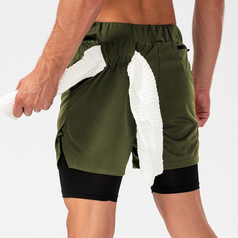 Nieuwe camouflagesportshorts voor heren, dubbellaagse sneldrogende hardloopbroek met meerdere zakken, trainings- en fitnesscapris_voghion.com
