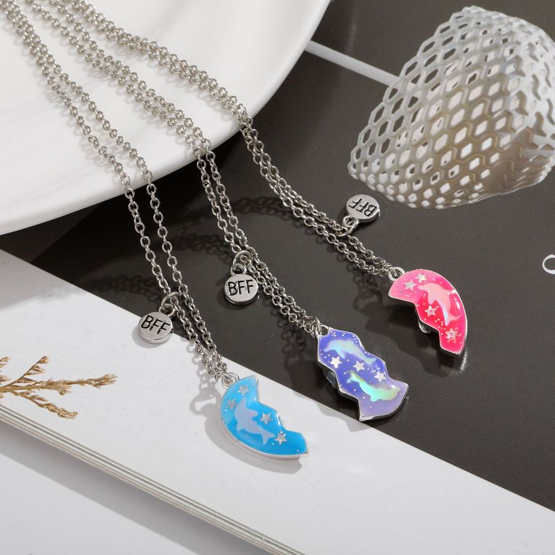Good friend children's necklace, dolphin oil drop creative magnet splicing, love necklace set_voghion.com