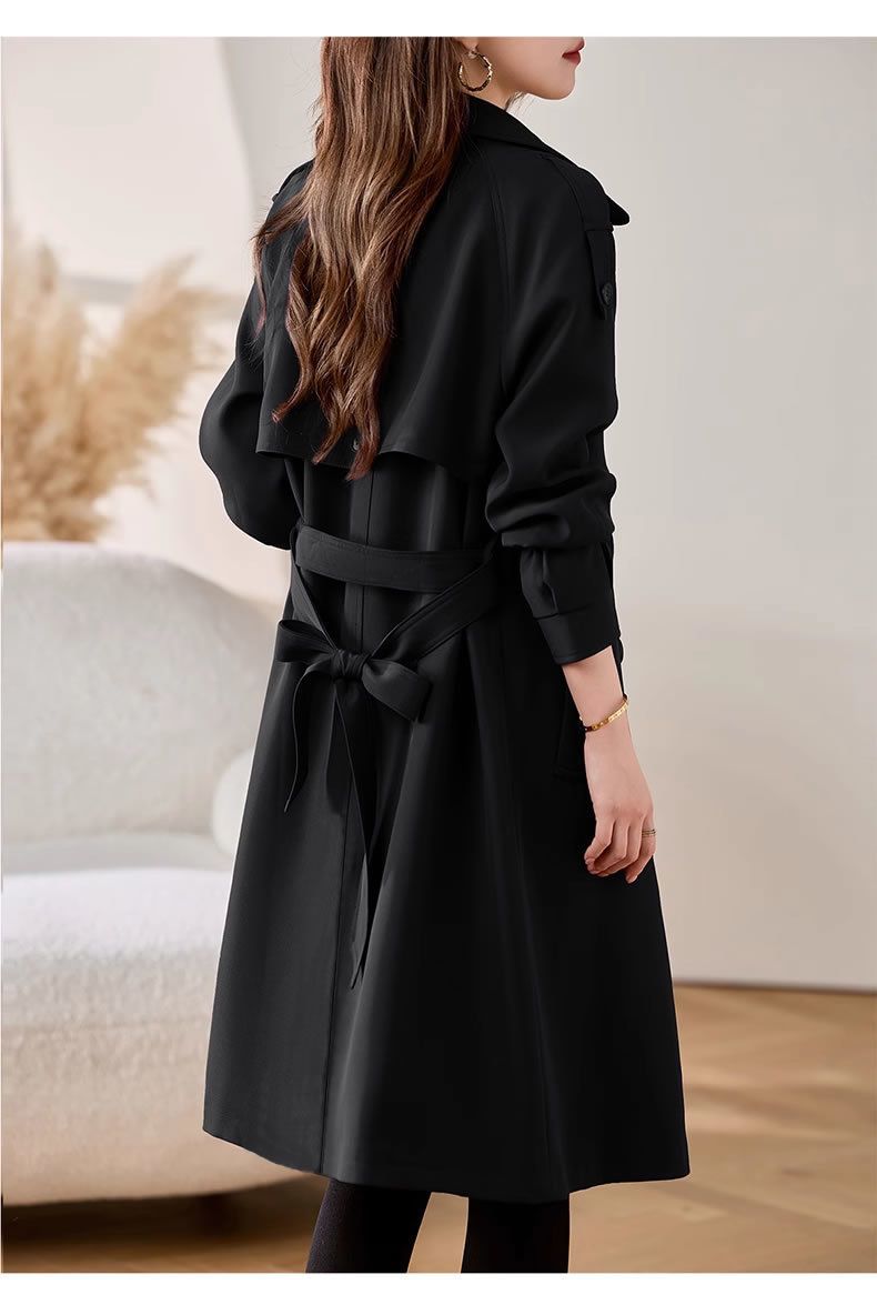 Eleganter Damen Trenchcoat in mittlerer Länge – Stilvoll & vielseitig für Frühling & Herbst, klassisches Zweireiher-Design_voghion.com