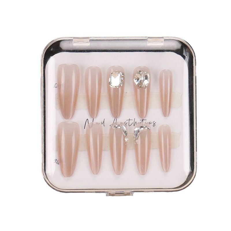 Handgemachte französische Strass-Premium-Nagellack-Patches, 10 Stück, abnehmbare Nagel-Patches in verschiedenen Größen_voghion.com