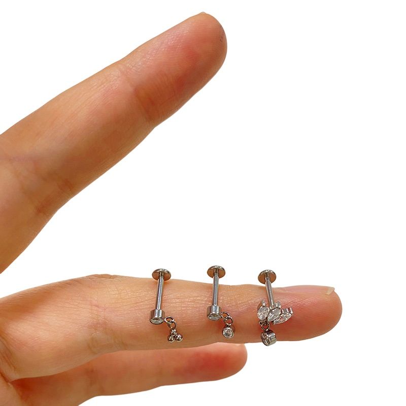 Catena pendente in titanio G23, orecchini garofano Fianit, labbra superiori, pelle sintetica, gioielli per piercing_voghion.com