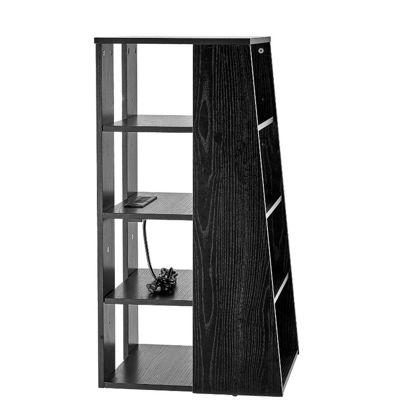 Per supporti AV, lettori multimediali, scatole, supporti di stoccaggio, supporti in legno, supporti audio-video e DVD, cavi, giochi, console regolabili in altezza, 5 livelli_voghion.com