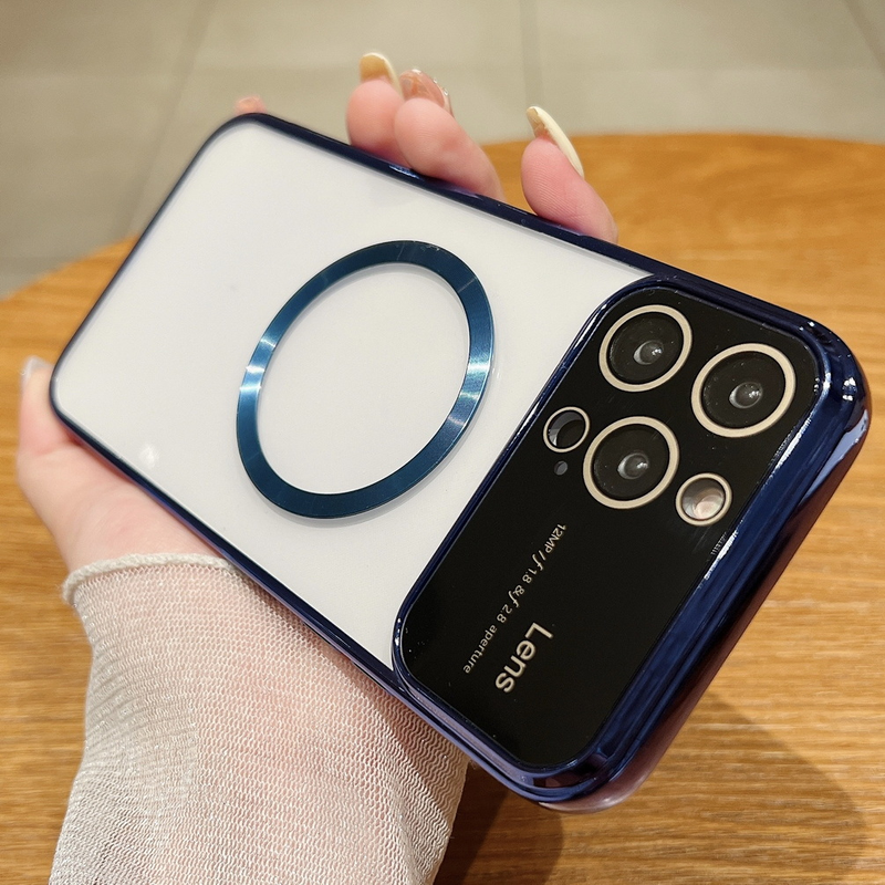 Magsafe Magnetic Adsorption Soft Case For iPhone 15 Pro Max 15 Plus 14 Pro 13 Pro 12 11 Plated Lens protection Phone_voghion.com