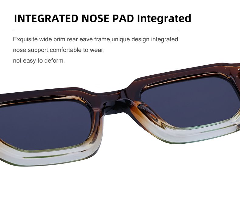 Neue modische Sonnenbrille mit quadratischem Rahmen für Herren, Persönlichkeit, einfache Sonnenbrille, schwarze Sonnenbrille für Herren_voghion.com