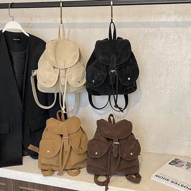 Sac à dos en velours de peau de cerf de haute qualité, nouveau sac à dos de voyage décontracté et tendance pour femme_voghion.com