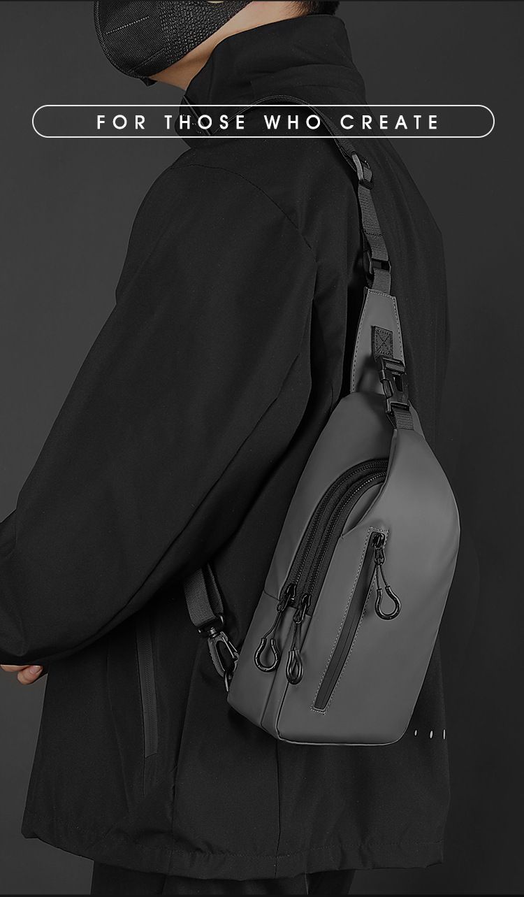 Nouveau sac de poitrine imperméable pour homme, sac à bandoulière simple, sac à dos à la mode_voghion.com