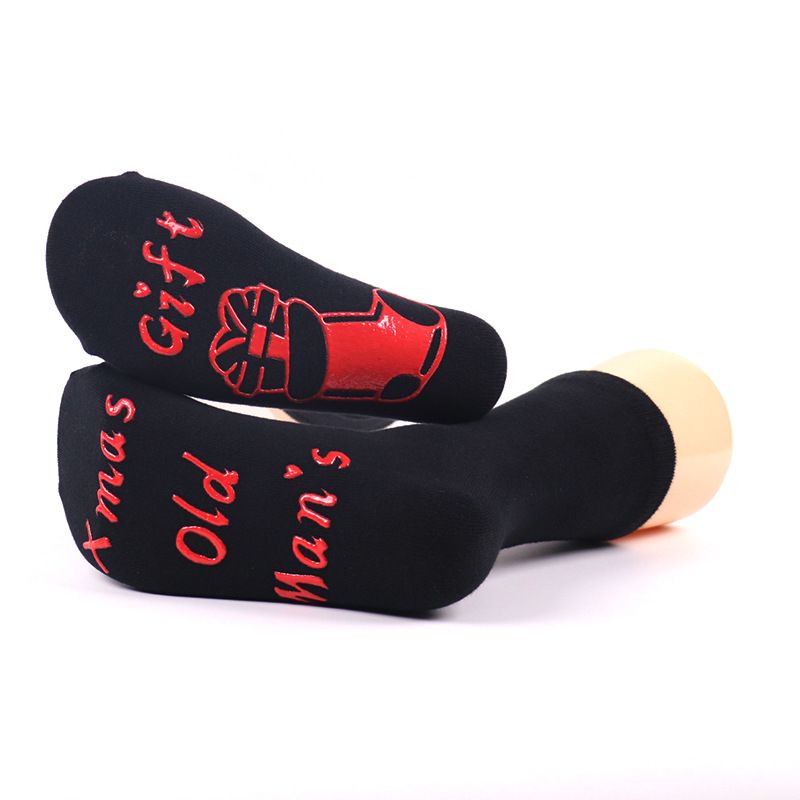 Calzini natalizi per uomo e donna, calzini antiscivolo con monogramma e tubo centrale_voghion.com