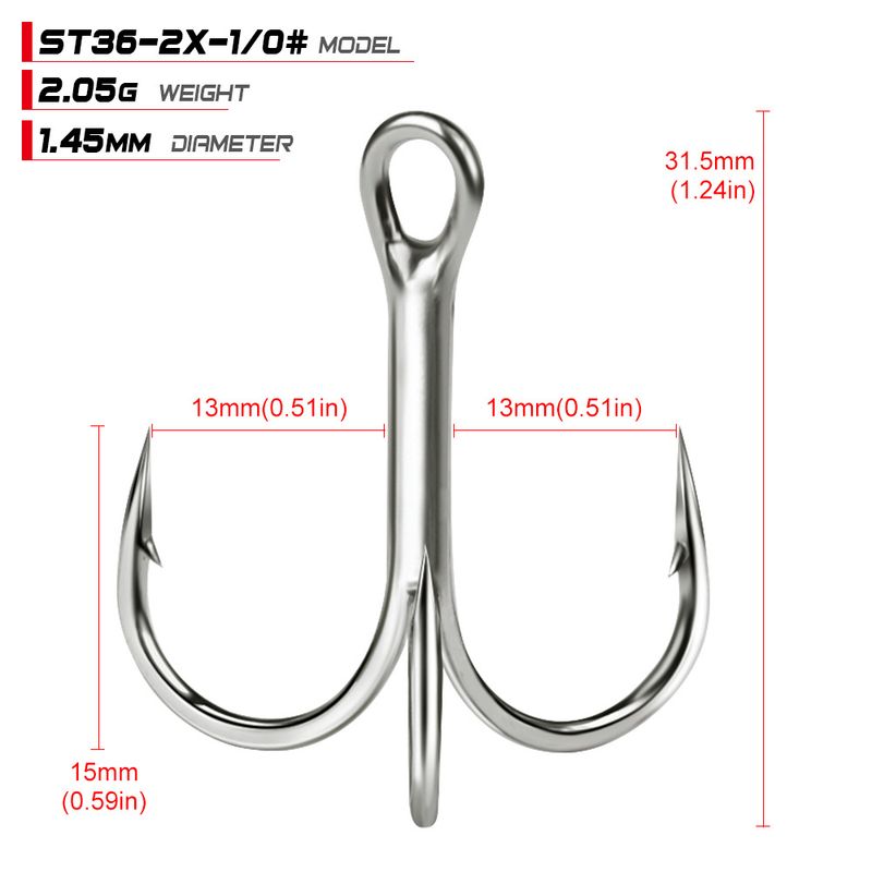 Lure Treble Bright Tin Fish With Barbs Triple Anchor Double Reinforced High Carbon Steel Bait Hook Fishing Gear_voghion.com
