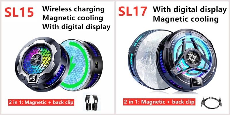 Wireless Charging Magnetic Phone Cooler For IPhone 15, 14, 13, 12, 11 S24 Ultra Back Clamped Phone Fan Game Cooling_voghion.com