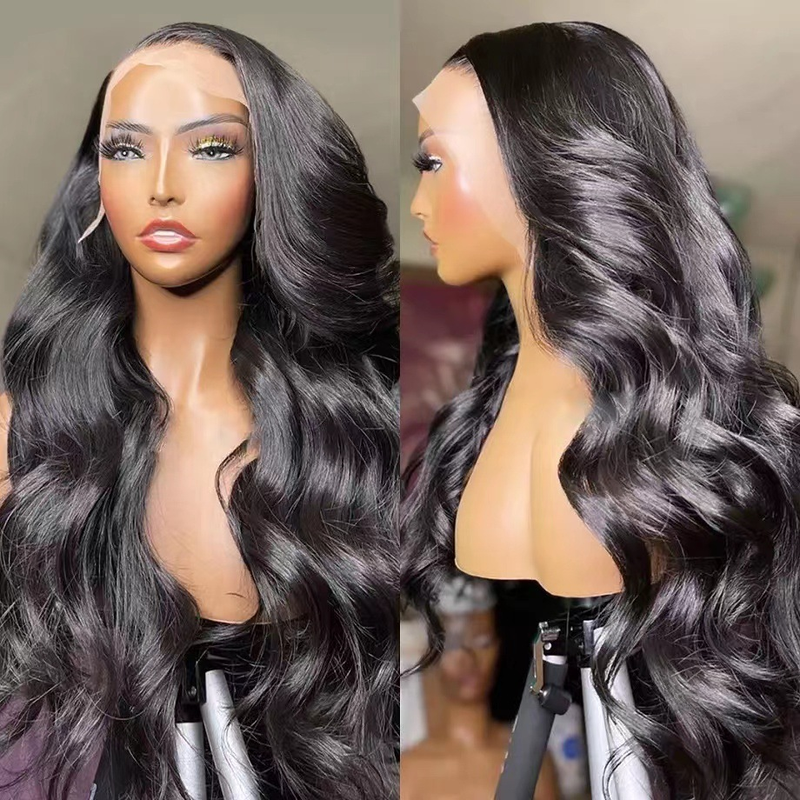 Koronkowa peruka z przodu 13x4lace frontal peruki peruki z ludzkich włosów damskie długie włosy pełne nakrycia głowy_voghion.com