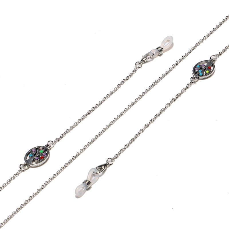 Punk Silver Colorful Beads Tree Handmade Mask Chain Accessories Anti-Slip Glasses Strap_voghion.com