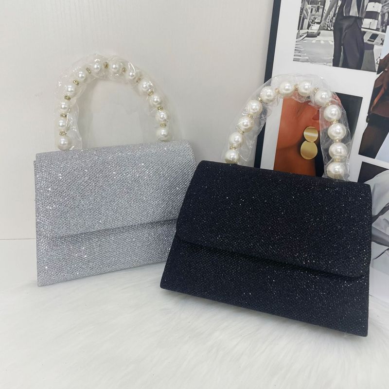 Borsa a mano con perline di nuovo stile da donna, adatta per banchetti e abiti da sera, piccola borsa quadrata_voghion.com