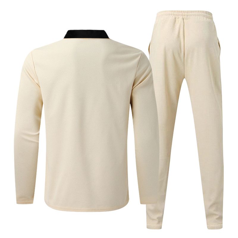 Men's Clothing Men's Waffle-Knit Zip-Up Hoodie & Jogger Set - Casual Two-Piece Outfit Fashion Trends Hot-selling_voghion.com