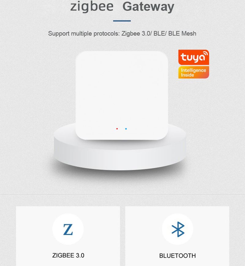 Tuya ZigBee 3.0 Smart Hub, Wireless/Wired Gateway Bridge for App Voice Remote Control, Works with Alexa Home Assistant_voghion.com