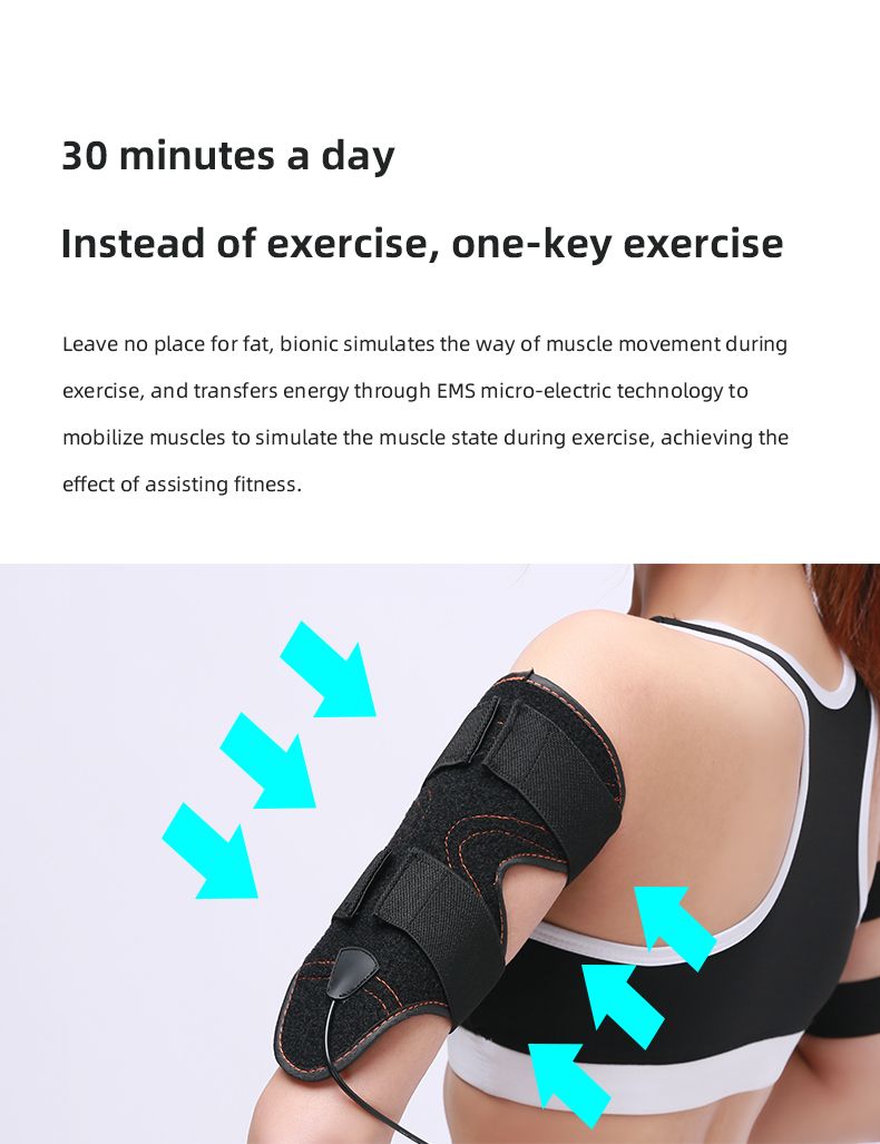 Elektrisk muskelstimulator ABS toningsbelte, treningssport vekttap kroppsformer vibrator mage midje massasjeapparat EMS arm_voghion.com