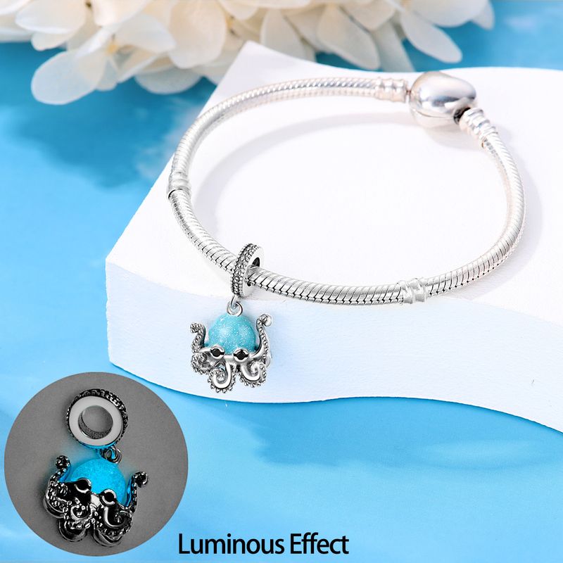 Women's Jewelry Luminous Ocean Style Shell Crab Dolphin Starfish Turtle Pendant Silver Plated DIY Jewelry Accessories Beads_voghion.com