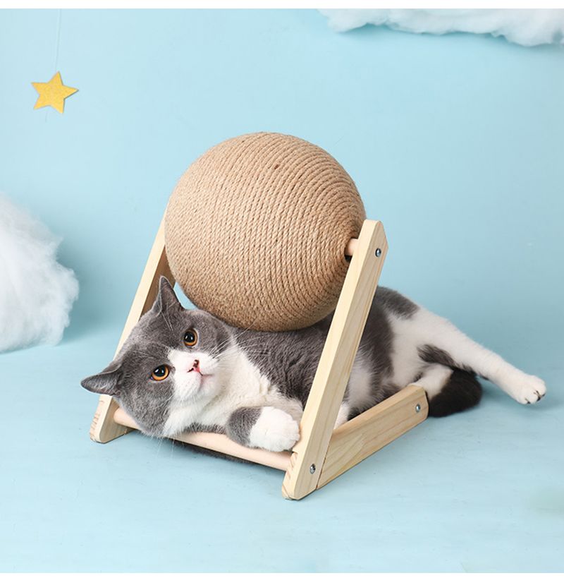 Tiragraffi per gatti, giocattolo con palla in corda di sisal, giocattolo per zampe, tiragraffi per gatti, resistente all'usura, forniture per mobili per animali domestici_voghion.com