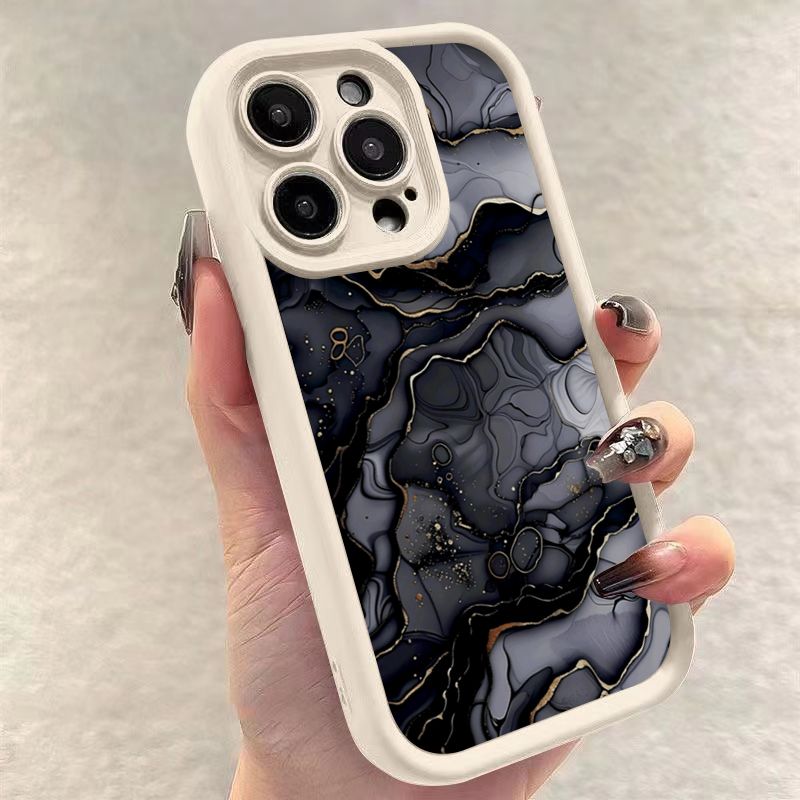 Mermer Bataklık Desenli Baskılı Mat Telefon Kılıfı IPhone 16 15 14 Pro Max 16E 13 12 Pro 11 15 Plus X XS XR 7 8 Yumuşak Kapak_voghion.com