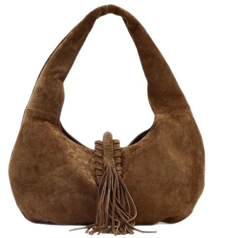Borsa a tracolla alla moda da donna con frange in pelle scamosciata da pendolare, modello 2025_voghion.com