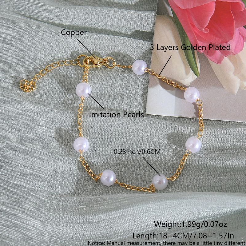 Braccialetto di perle in rame dorato e perle Super Fairy, set di quattro pezzi con perline a strati, regalo di compleanno per donne_voghion.com