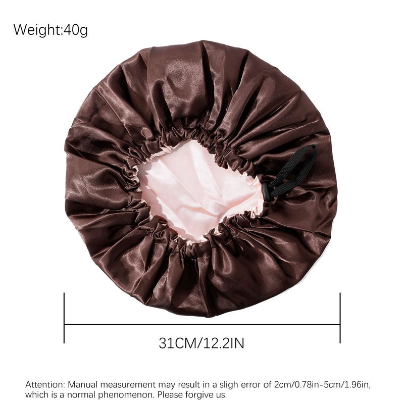 Cuffia da notte reversibile in raso - Protezione per capelli bifacciale con chiusura a bottone alla moda per donna_voghion.com