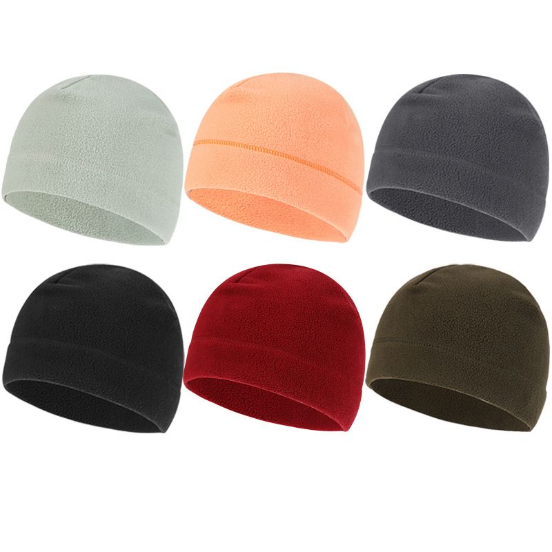 Winter Outdoor Cycling Pullover Warm Windproof Polar Fleece Sports Running Soft Coldproof Solid Color Small Hat_voghion.com