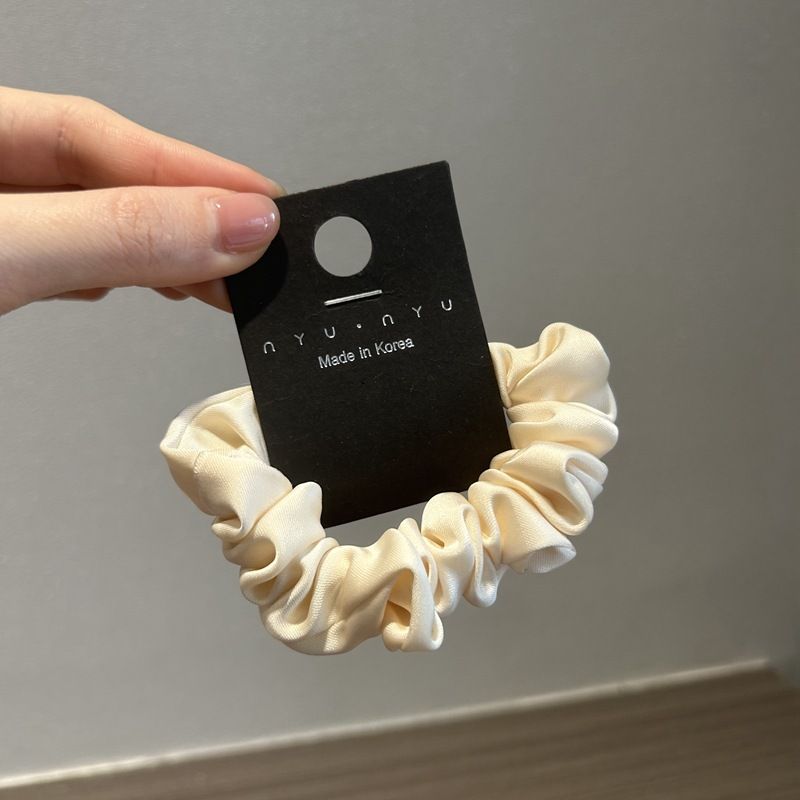 Fashionable Temperament Silky Temperament Satin Small Intestine Scrunchie Simple Solid Color French Tie Hair Cord Leather Band Small Intestine_voghion.com