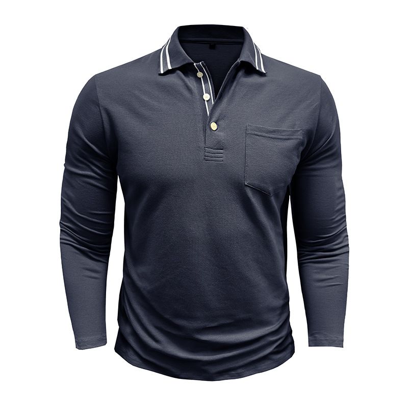 Polo a maniche lunghe con risvolto e bottoni da uomo_voghion.com
