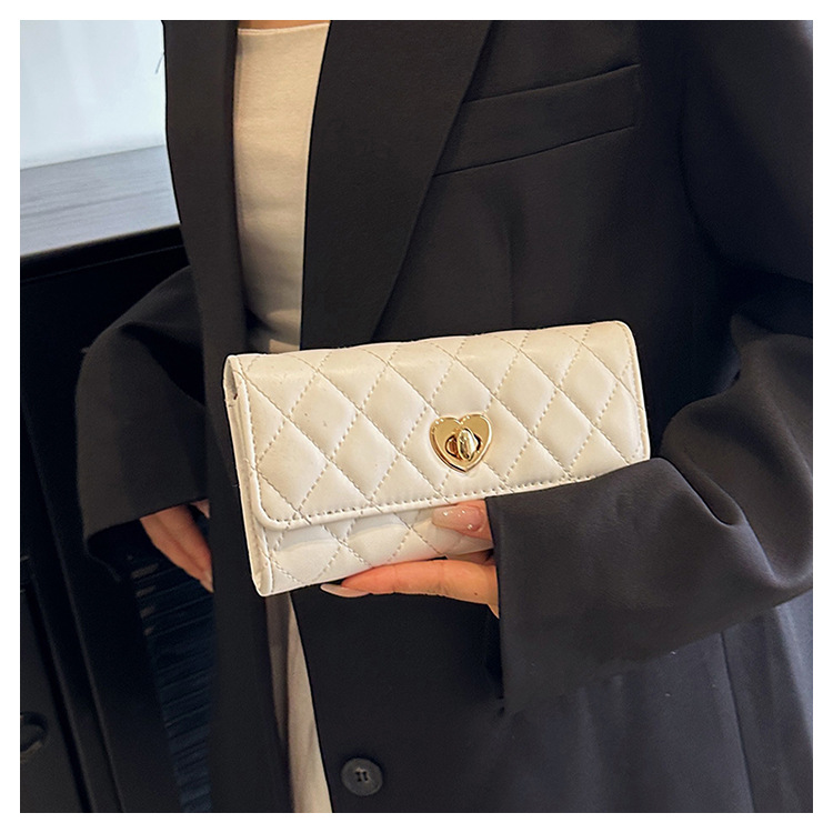 Kleine duftende Wind mittellange Lingge Love Lock Buckle Zero Wallet Damentasche_voghion.com