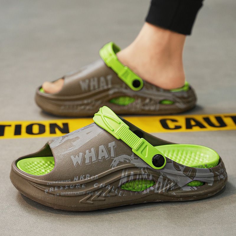 Ciabatte estive da uomo per l'uso all'aperto, con suola spessa e altezza maggiorata. Sono antiscivolo, antiodore e resistenti all'usura._voghion.com