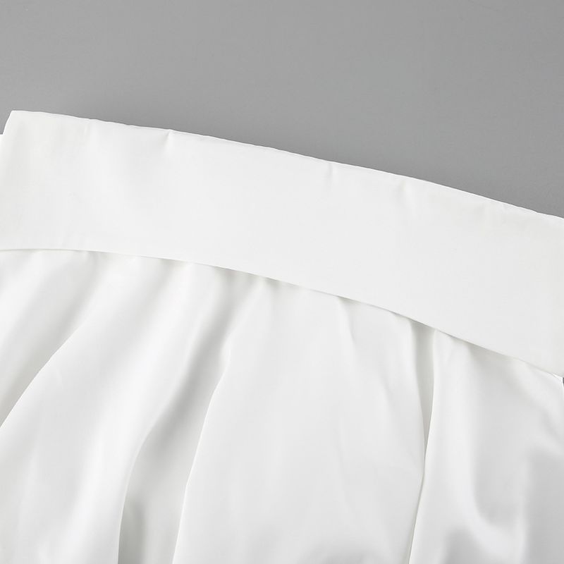 2025 Summer White Satin Tube Vest With A Sense Of Design, Short Puff Sleeveless Top For Women_voghion.com